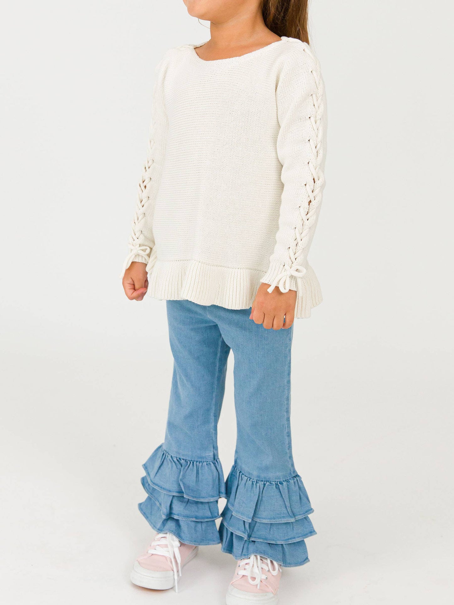 Toddler Denim Ruffle Flare Pants