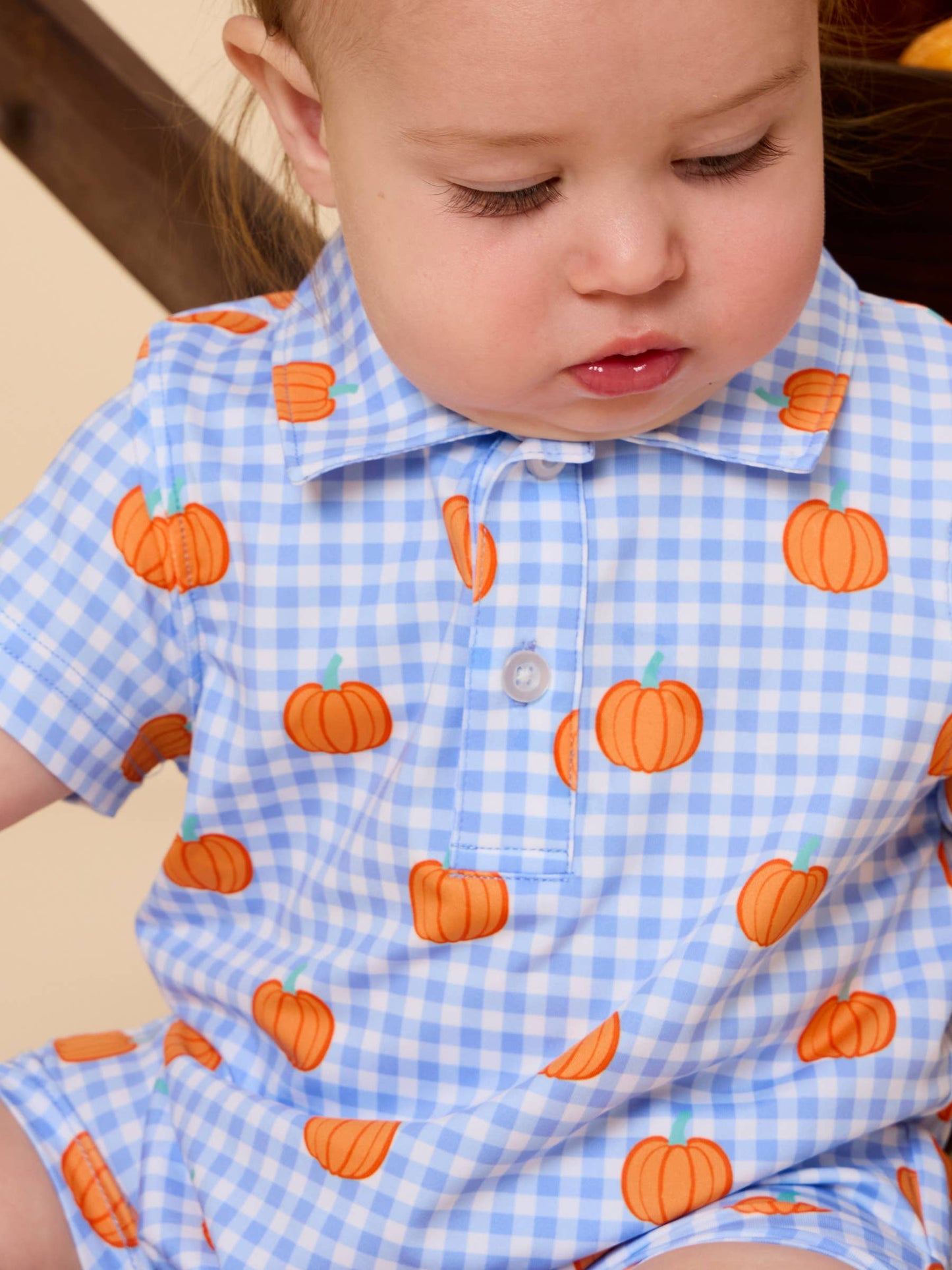 Boys Pumpkin Performance Romper