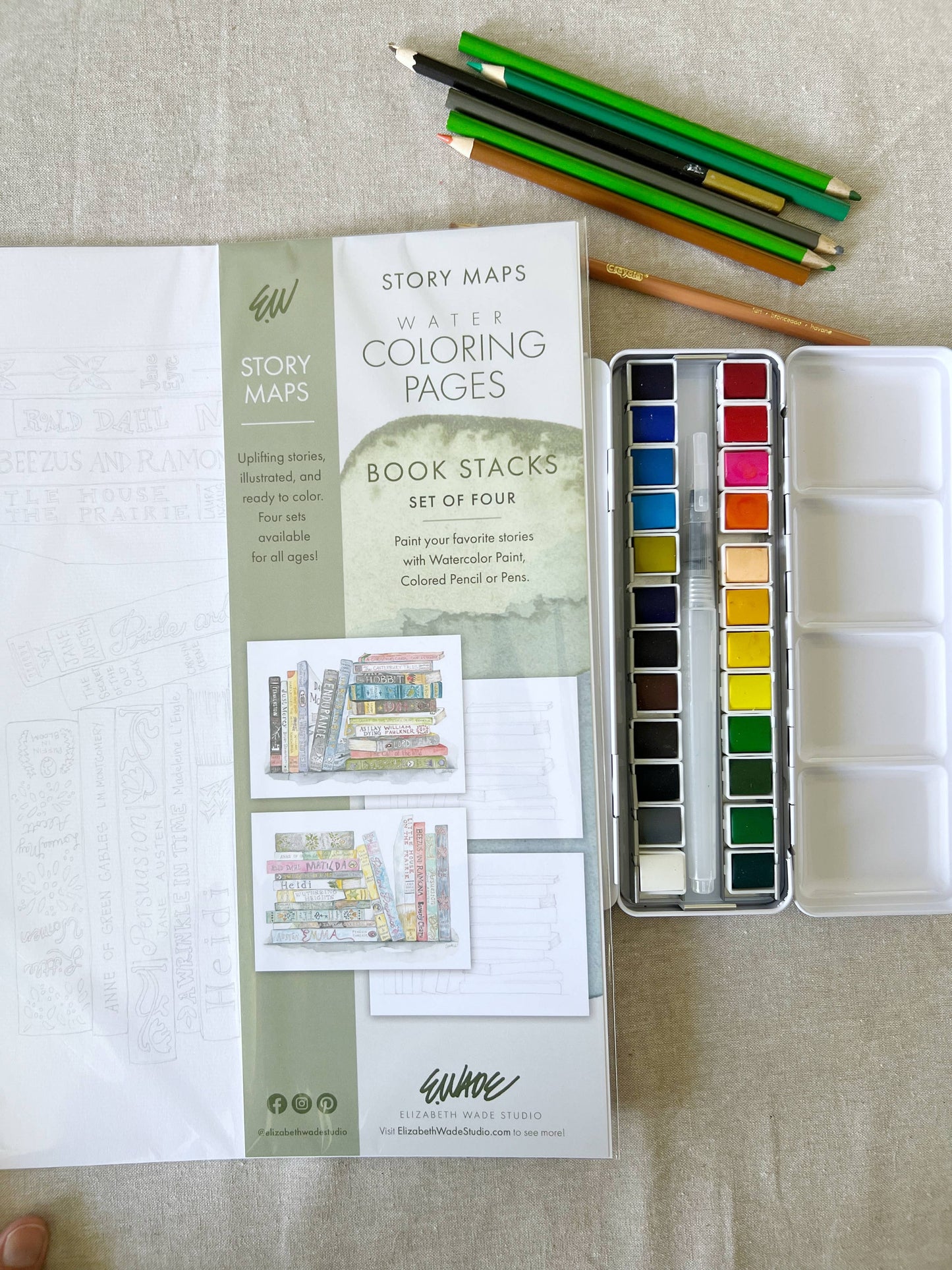 Book Stacks Coloring Pages