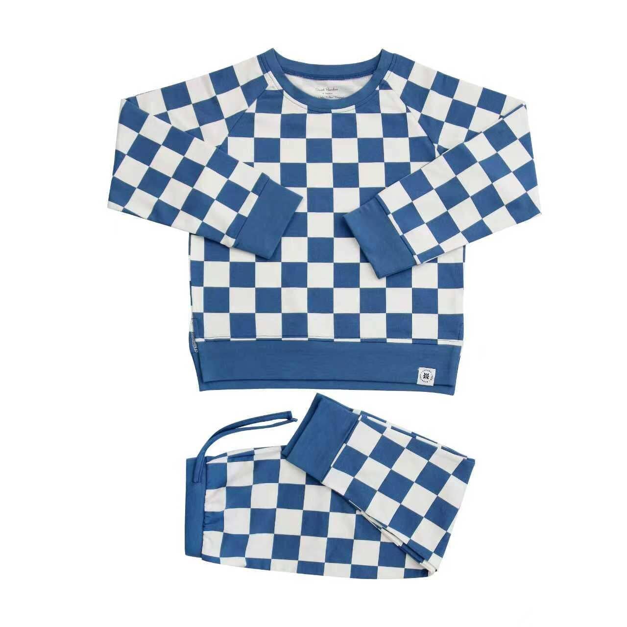 Checker Blue Jogger Set