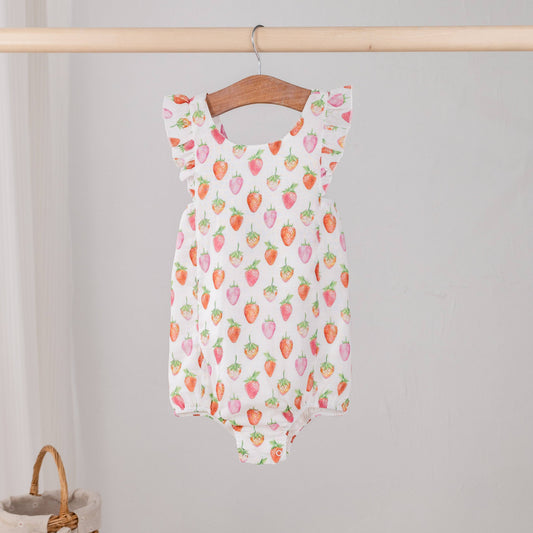 Berry Cute Organic Muslin Romper