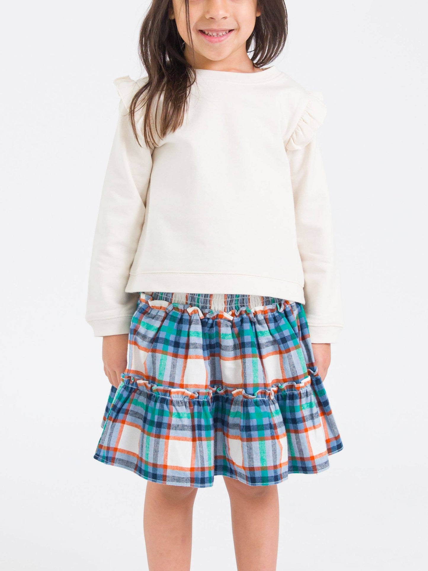 Peyton Plaid Smocked Skirt