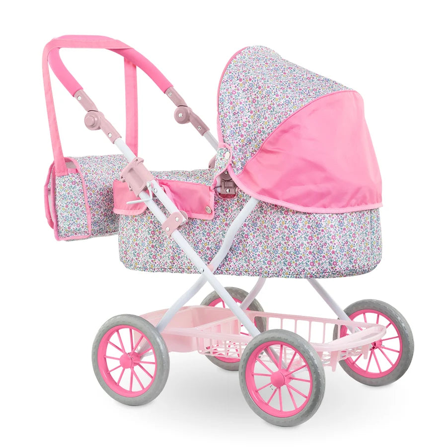 Doll Pink Floral Pram Set