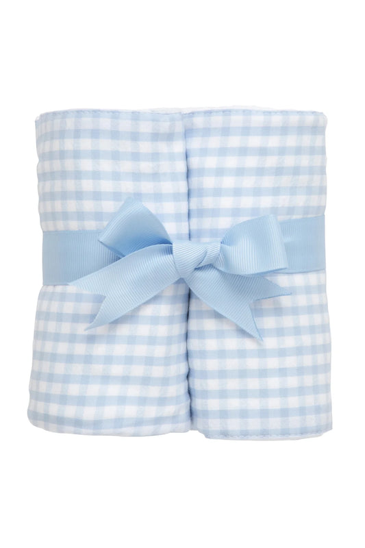 Big Check Two Burp Set Blue