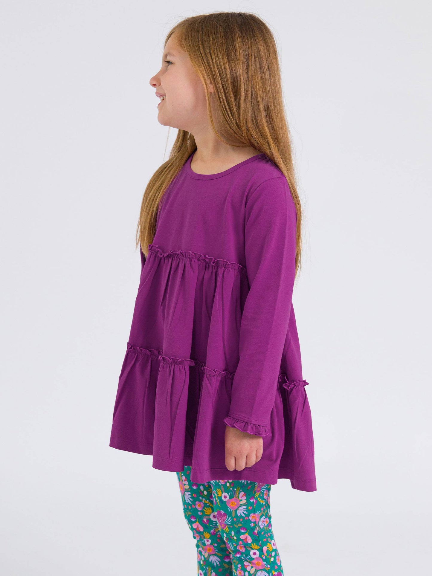 Plum Knit Tiered Tunic Top