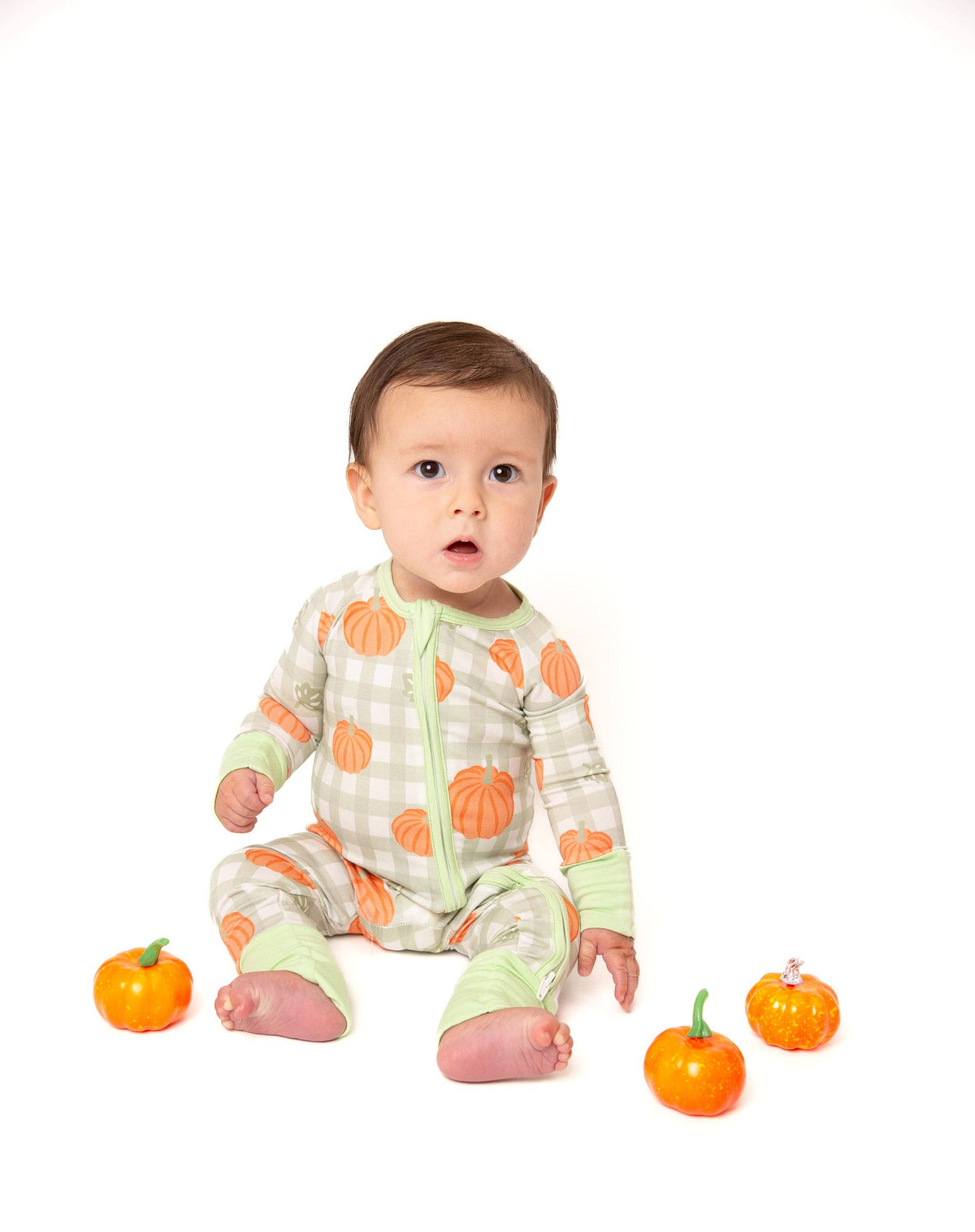 Pumpkin Plaid Bamboo Zipper PJ