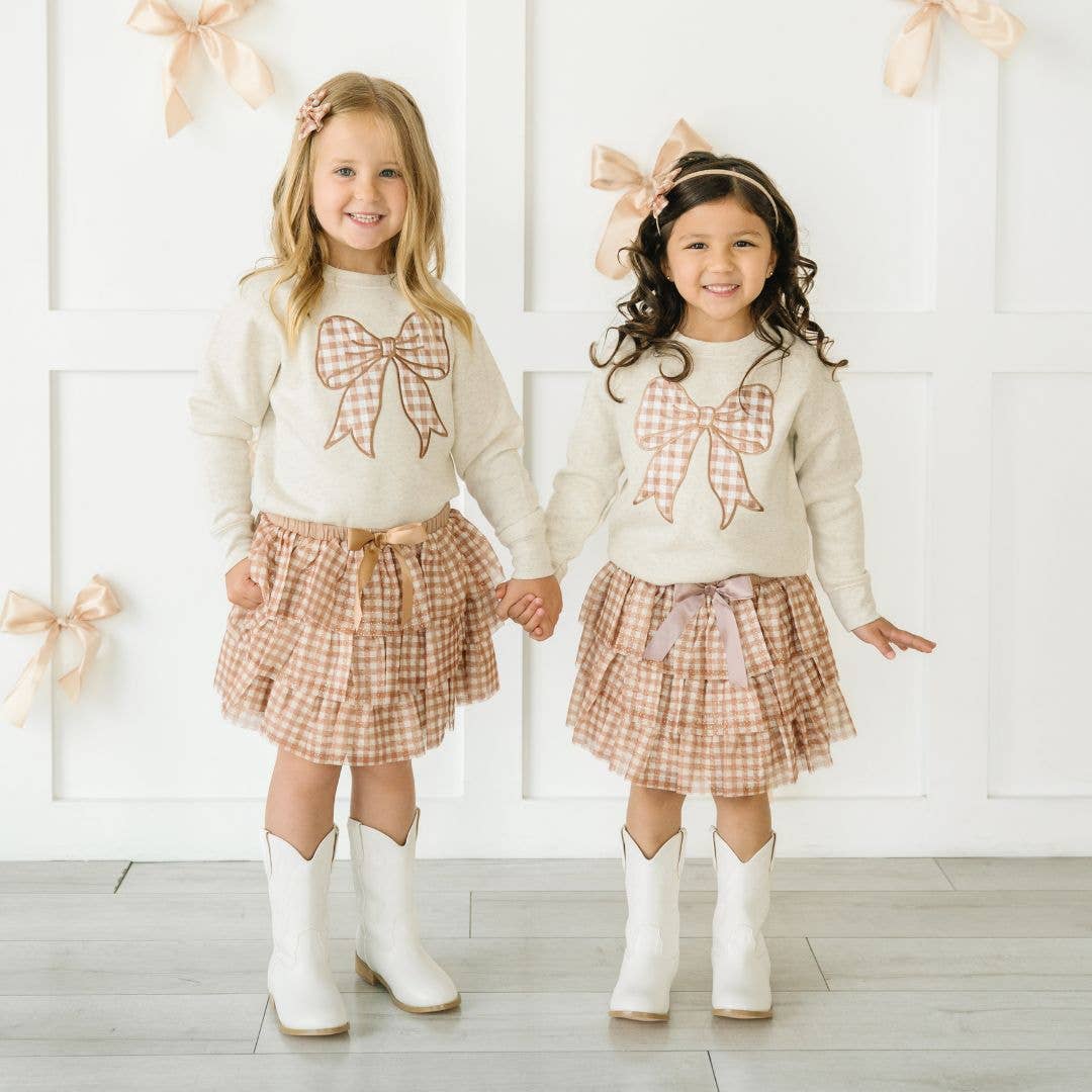 Gingham Bow Sweatshirt