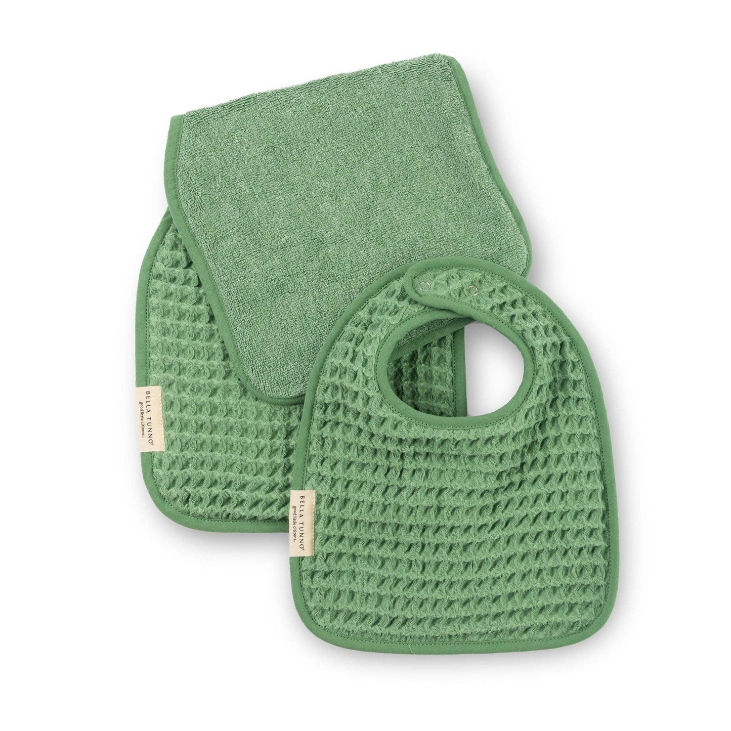 Reversible Bib/Burp Set Green