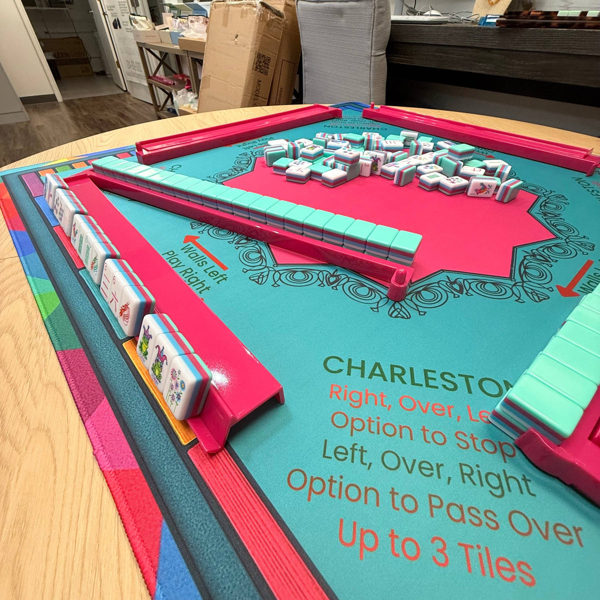 Teal Lunaflor Mahjong Tiles Set