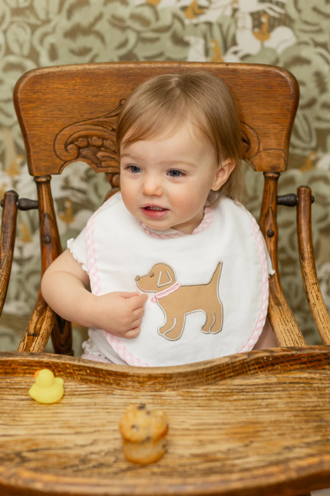 Dog Applique Bib Pink