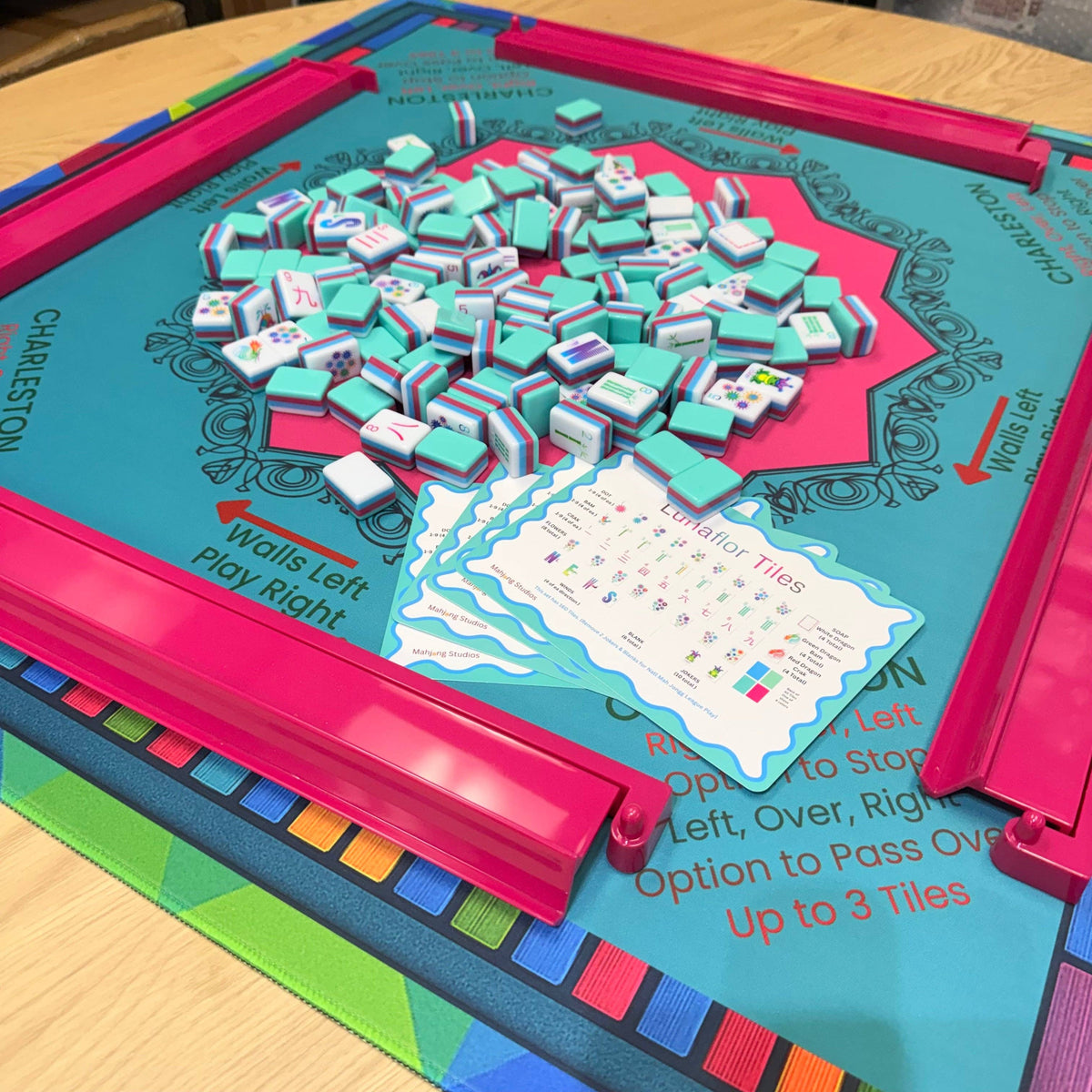 Teal Lunaflor Mahjong Tiles Set