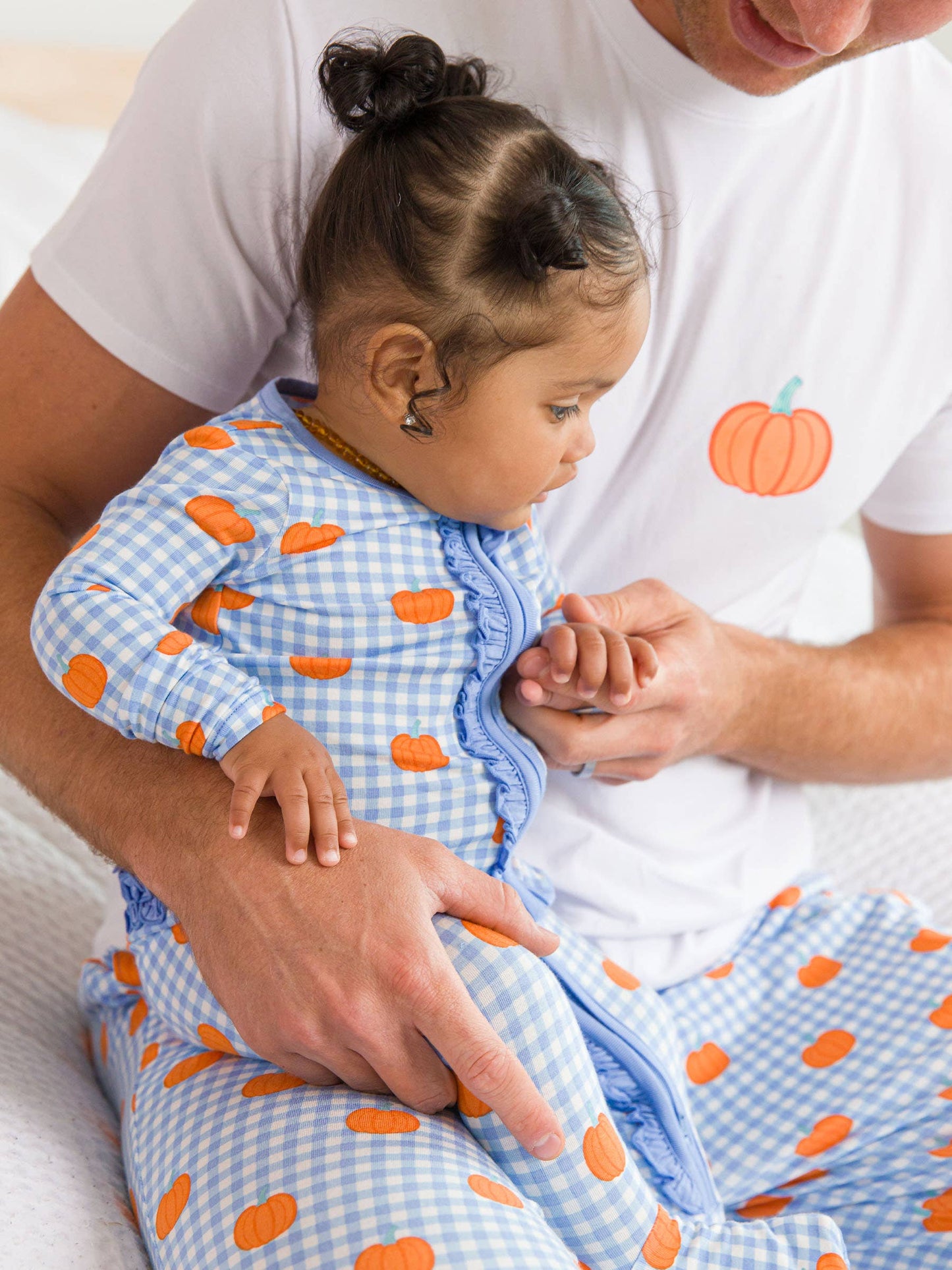 Baby Girls Pumpkin Ruffle Footie
