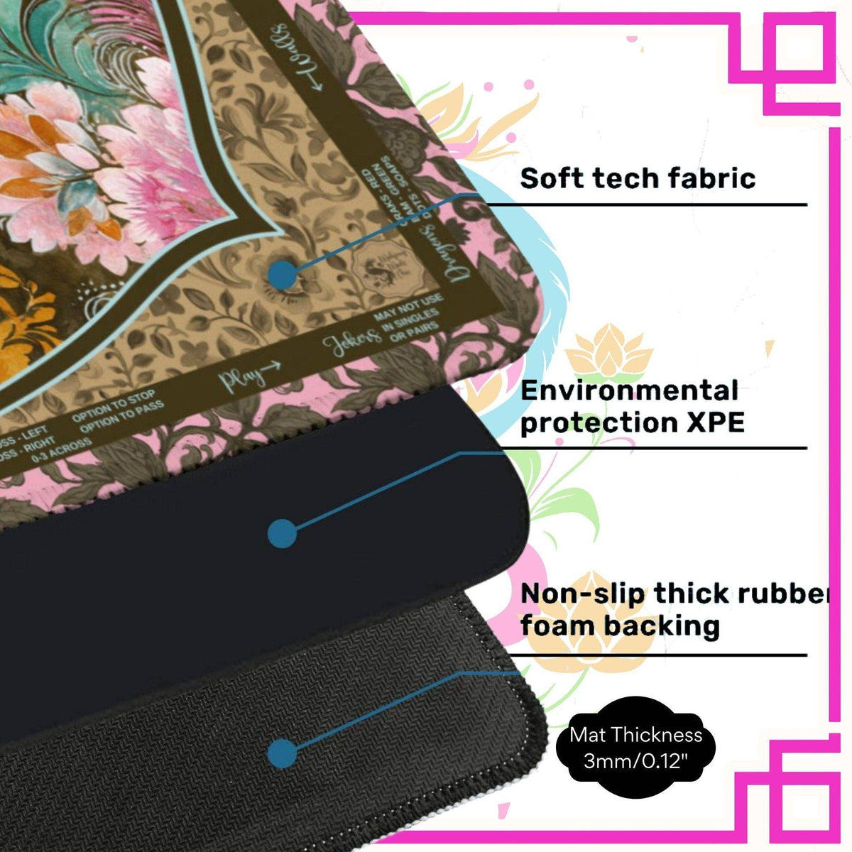Mocha Neoprene Mahjong Mat & Accessories