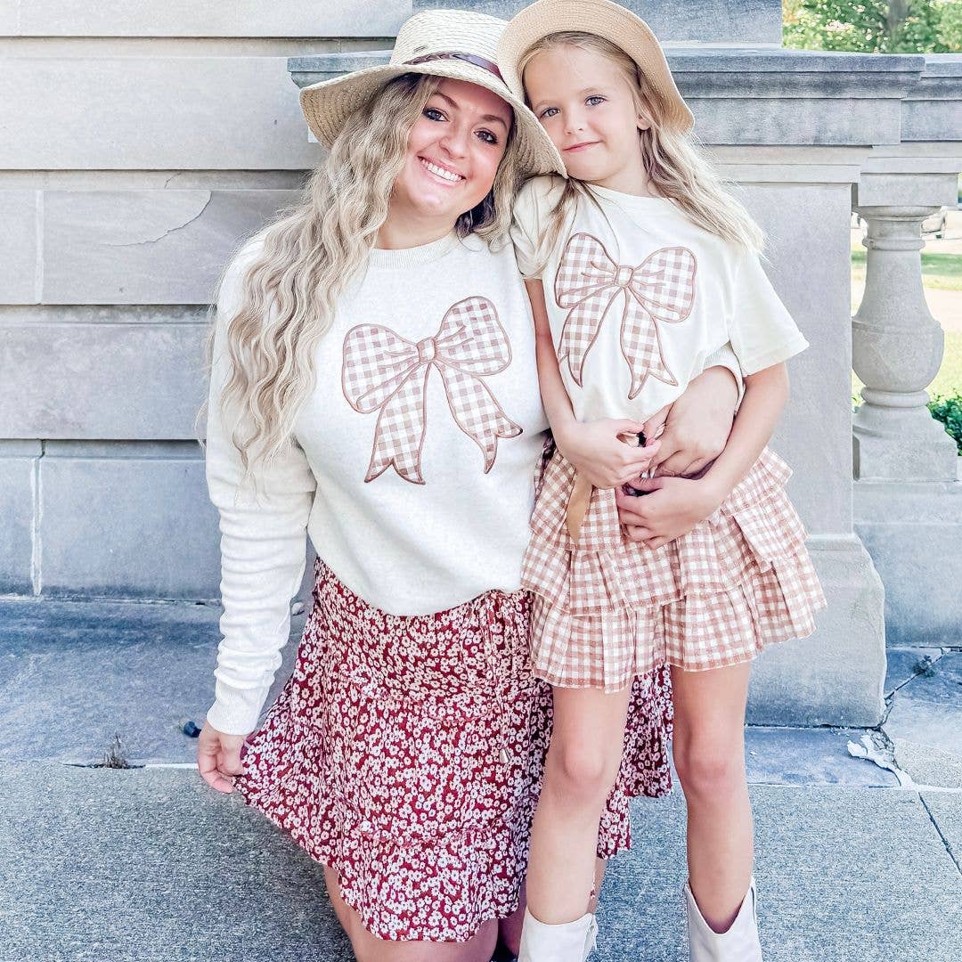 Gingham Bow Women's Sweatshirt