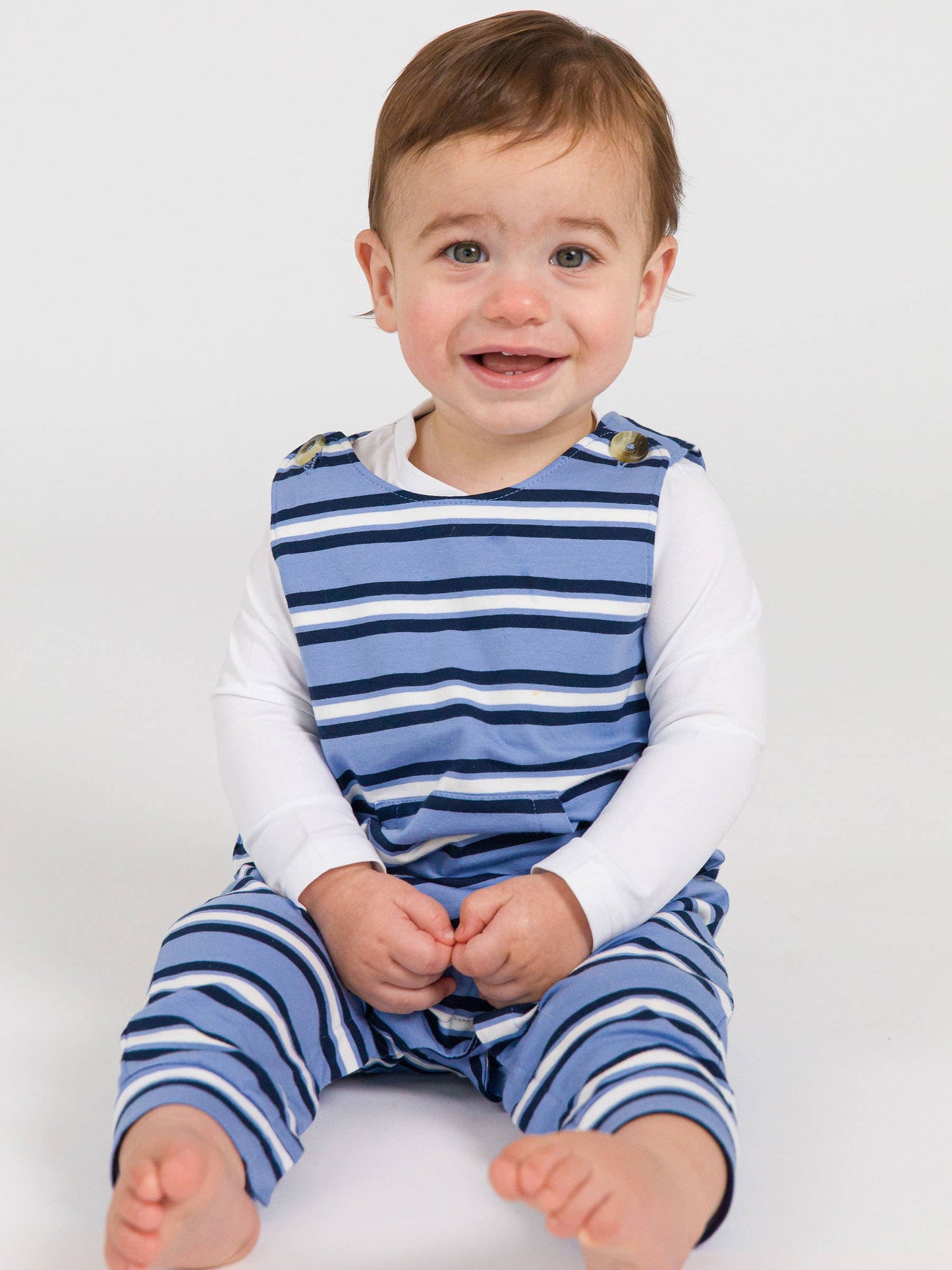 Baby Blue Stripe Knit Longall