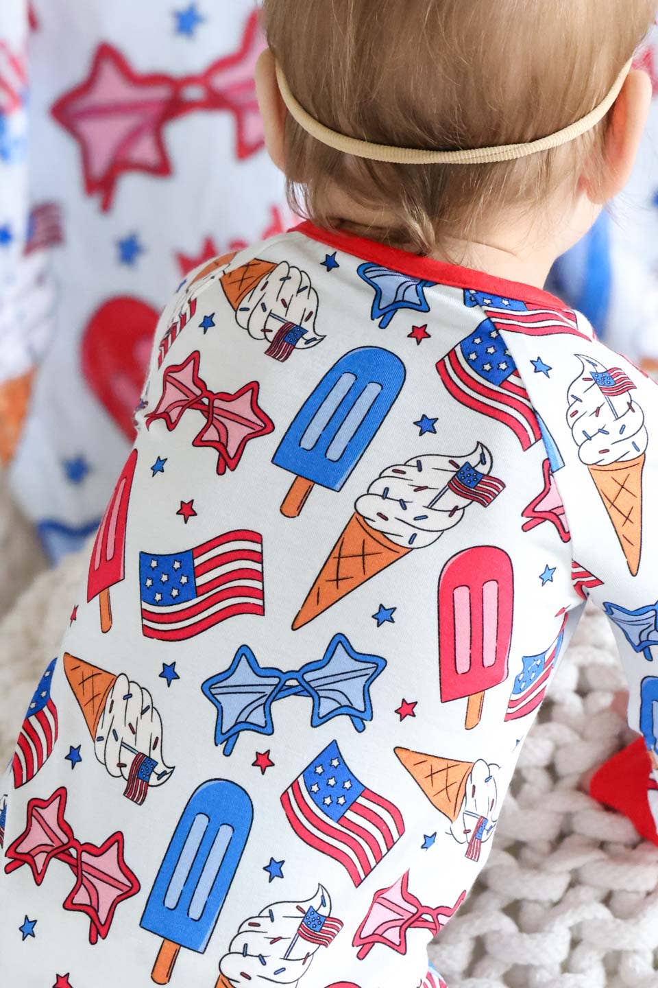 Red, White & Cool Zipper Footie