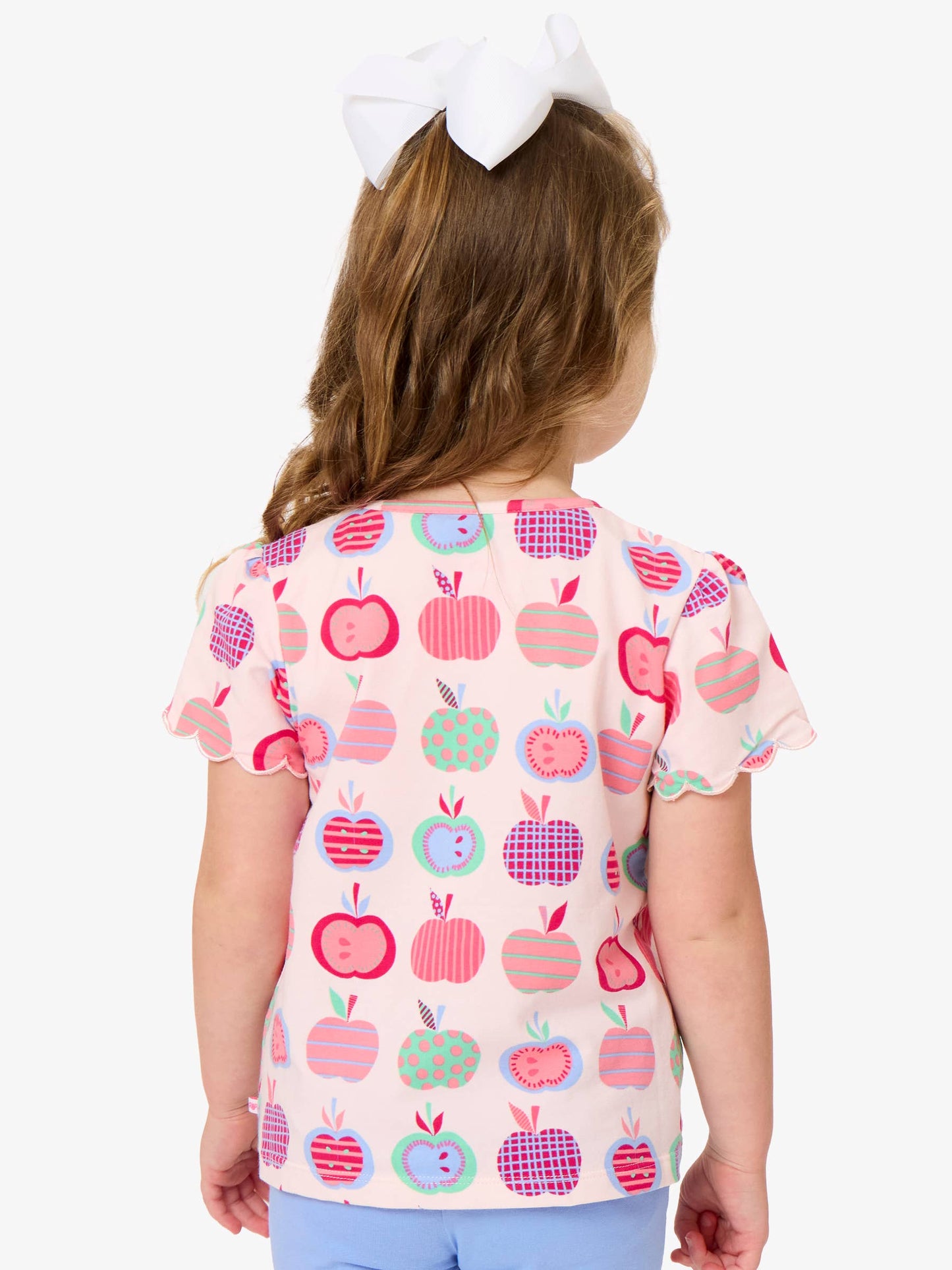 Apple Patch Knit Scallop Tee