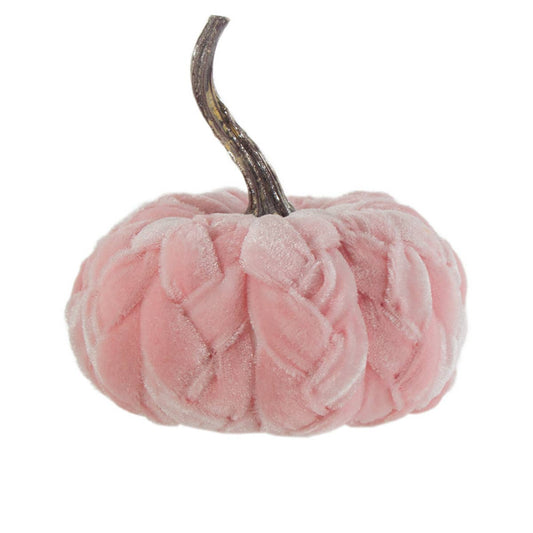 5.75" Round Pink Velvet Pumpkin