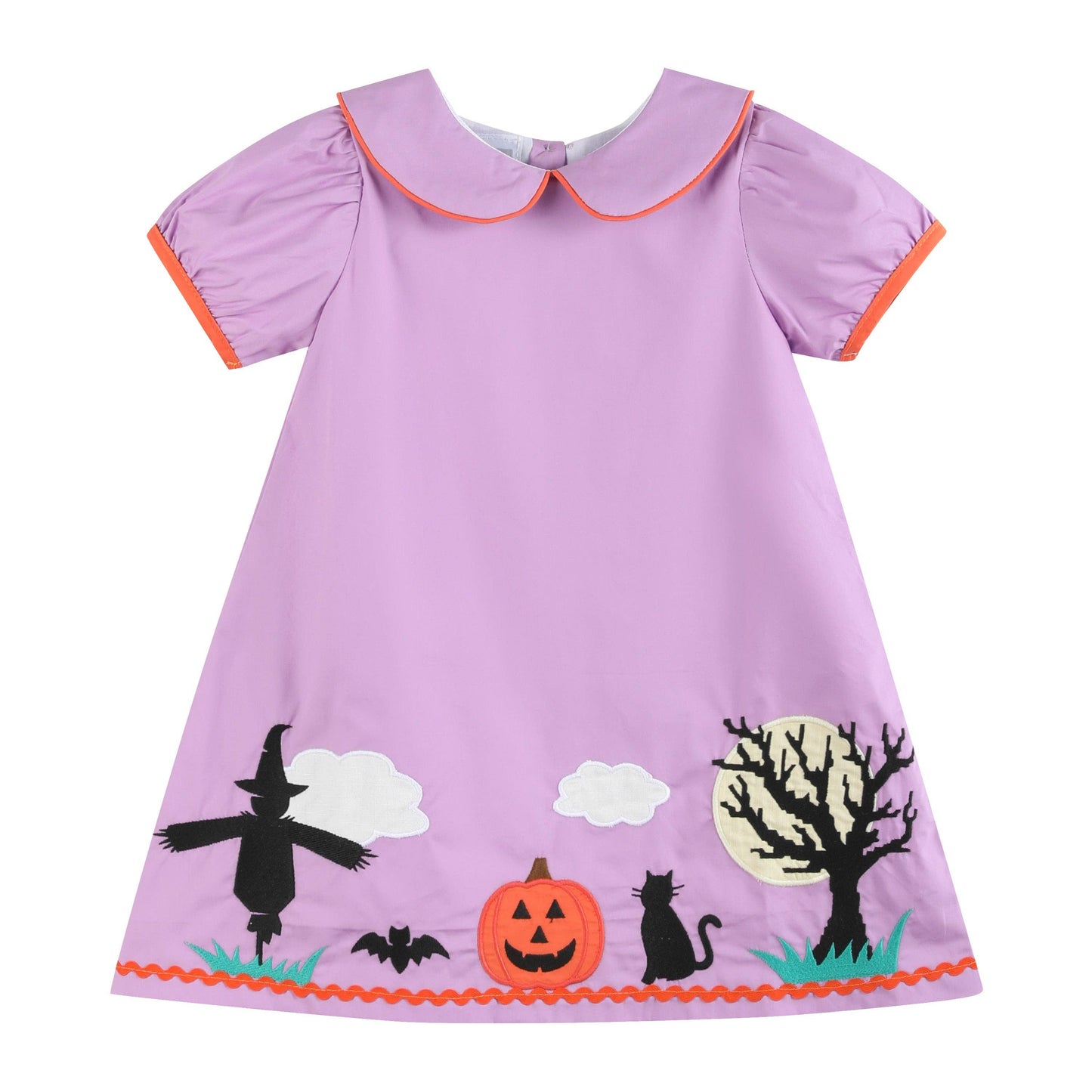 Purple Halloween Scene Girls Dress