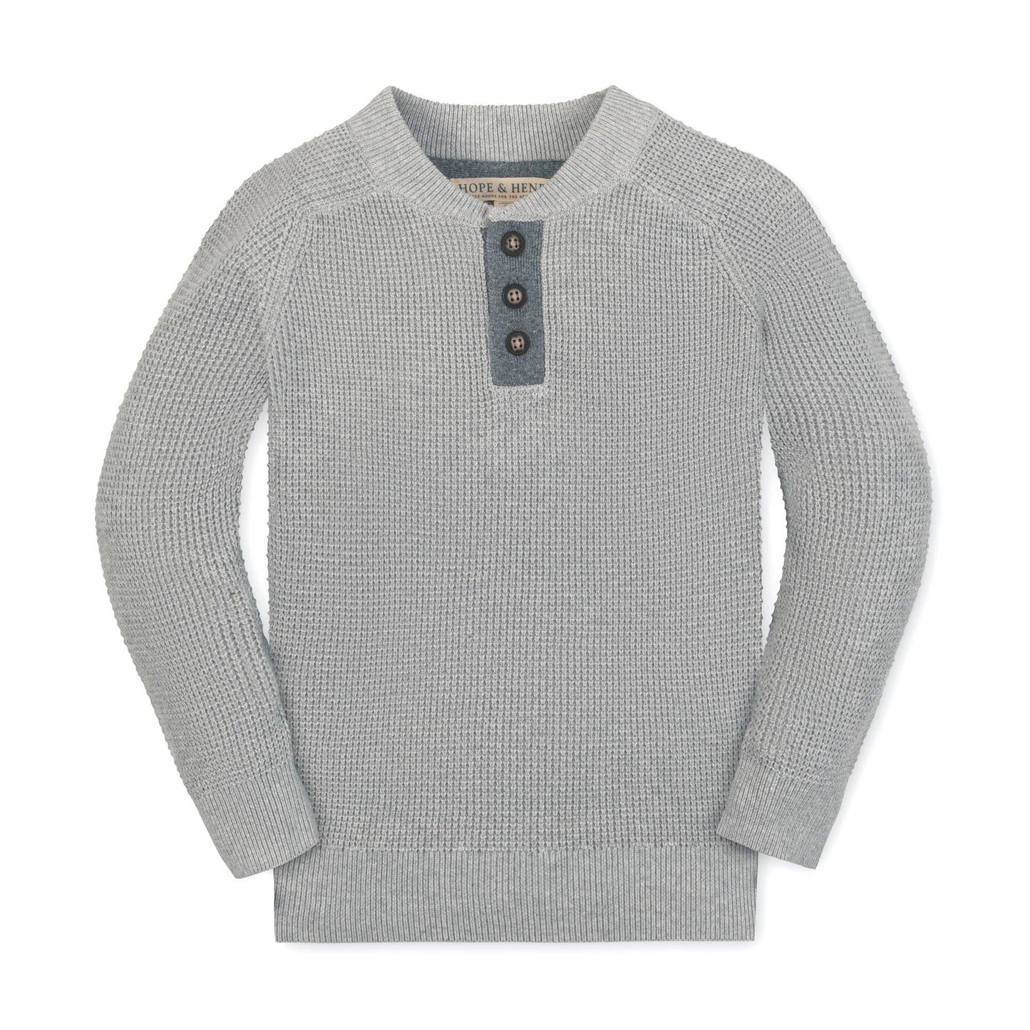 Organic Sweater Henley with Patches