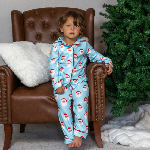 Vintage Santa Button Down Pajamas
