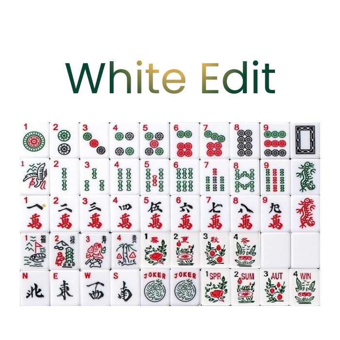 American Mahjong Tile Set (166) White