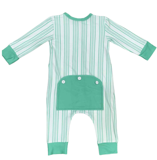 Baby Pajamas Green Stripe