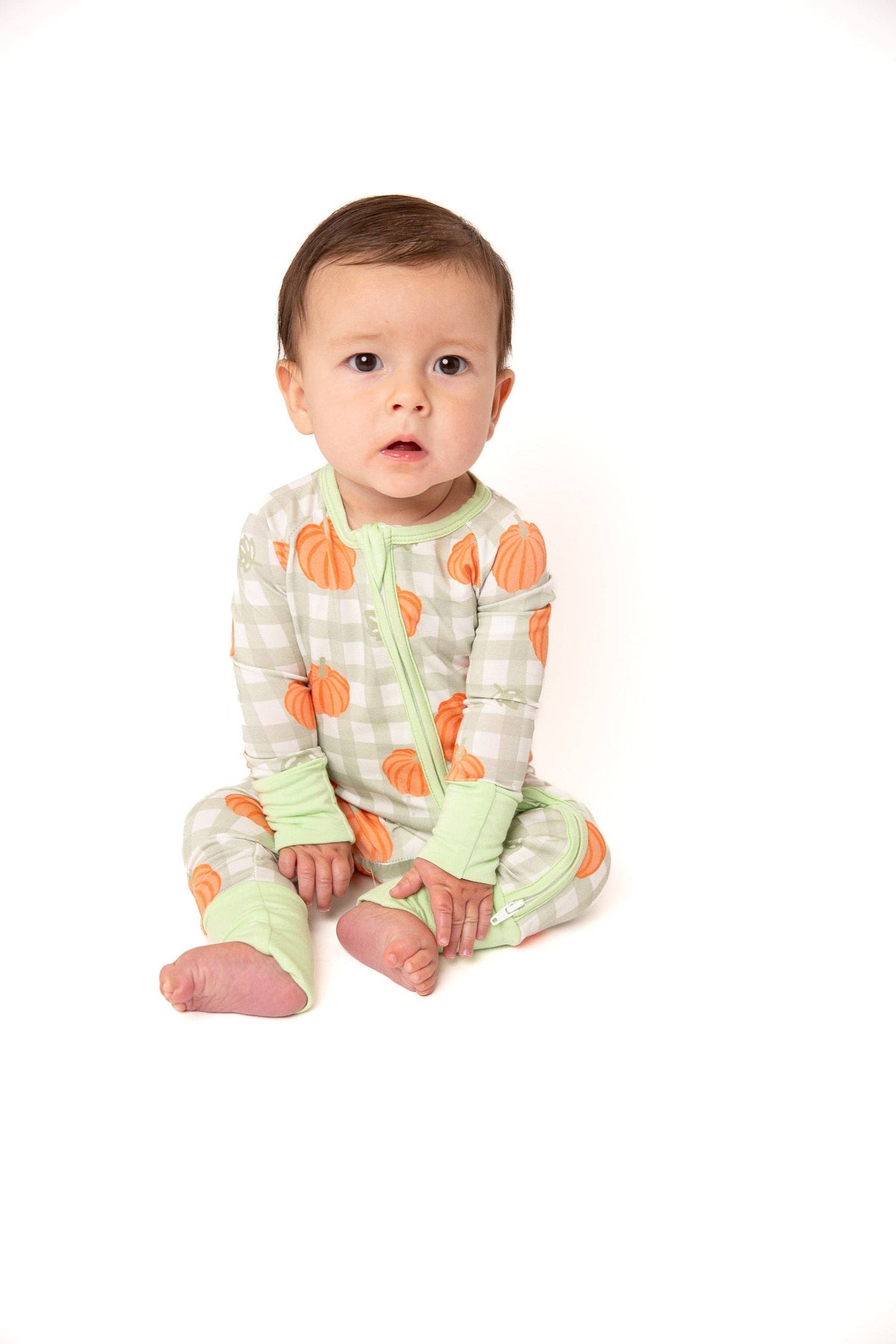 Pumpkin Plaid Bamboo Zipper PJ