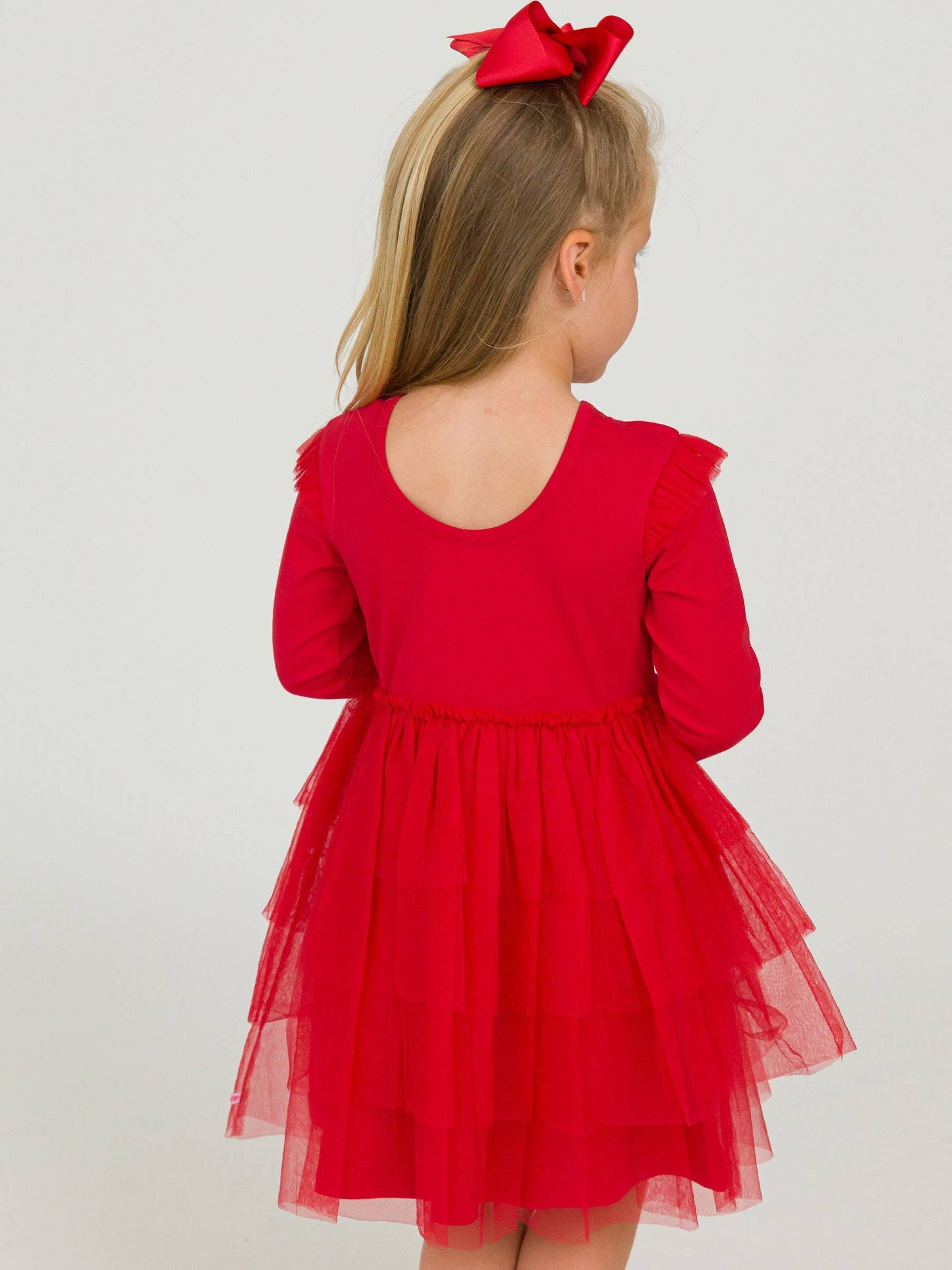 Tulle Long Sleeve Twirl Dress