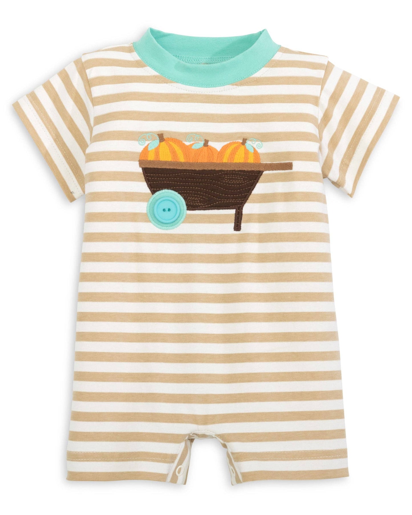 Pumpkin Wheelbarrow Knit Romper