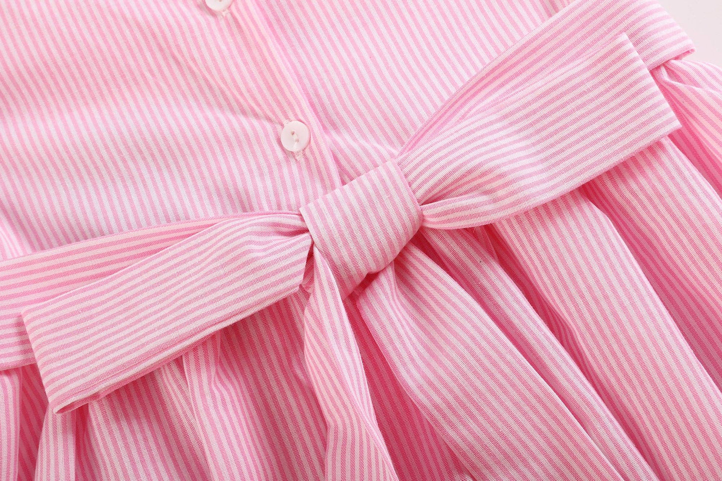 Pink Striped Big Sis Smocked Dress