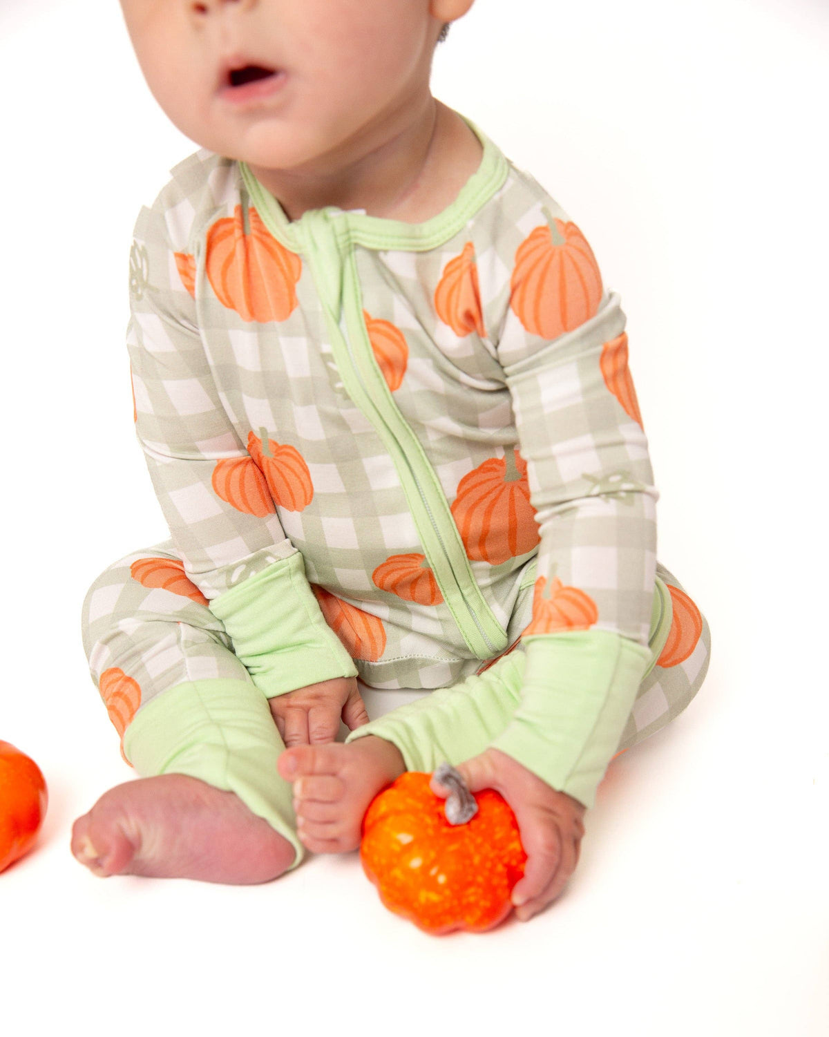Pumpkin Plaid Bamboo Zipper PJ