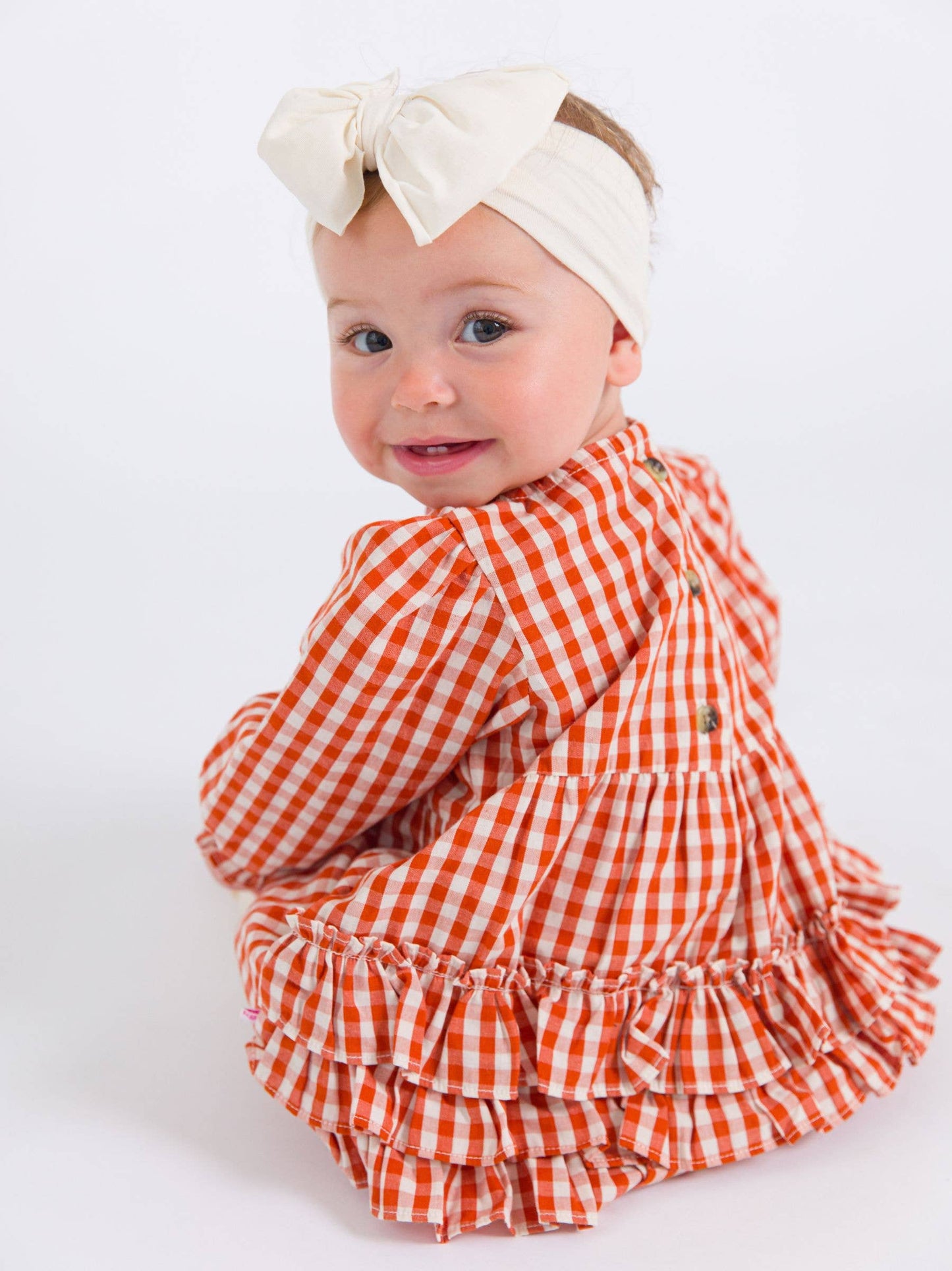 Baby Gingham Woven l/s Romper