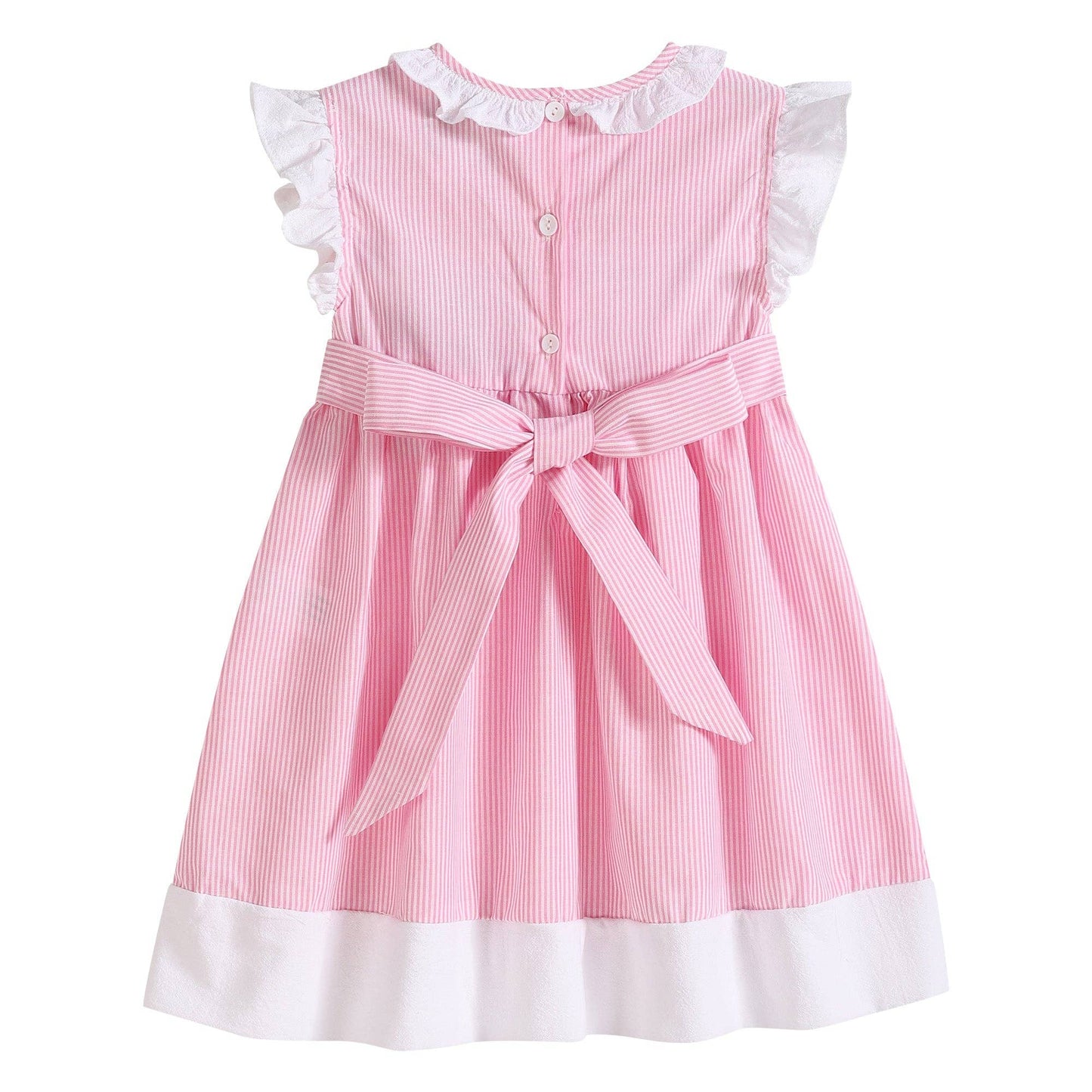 Pink Striped Big Sis Smocked Dress