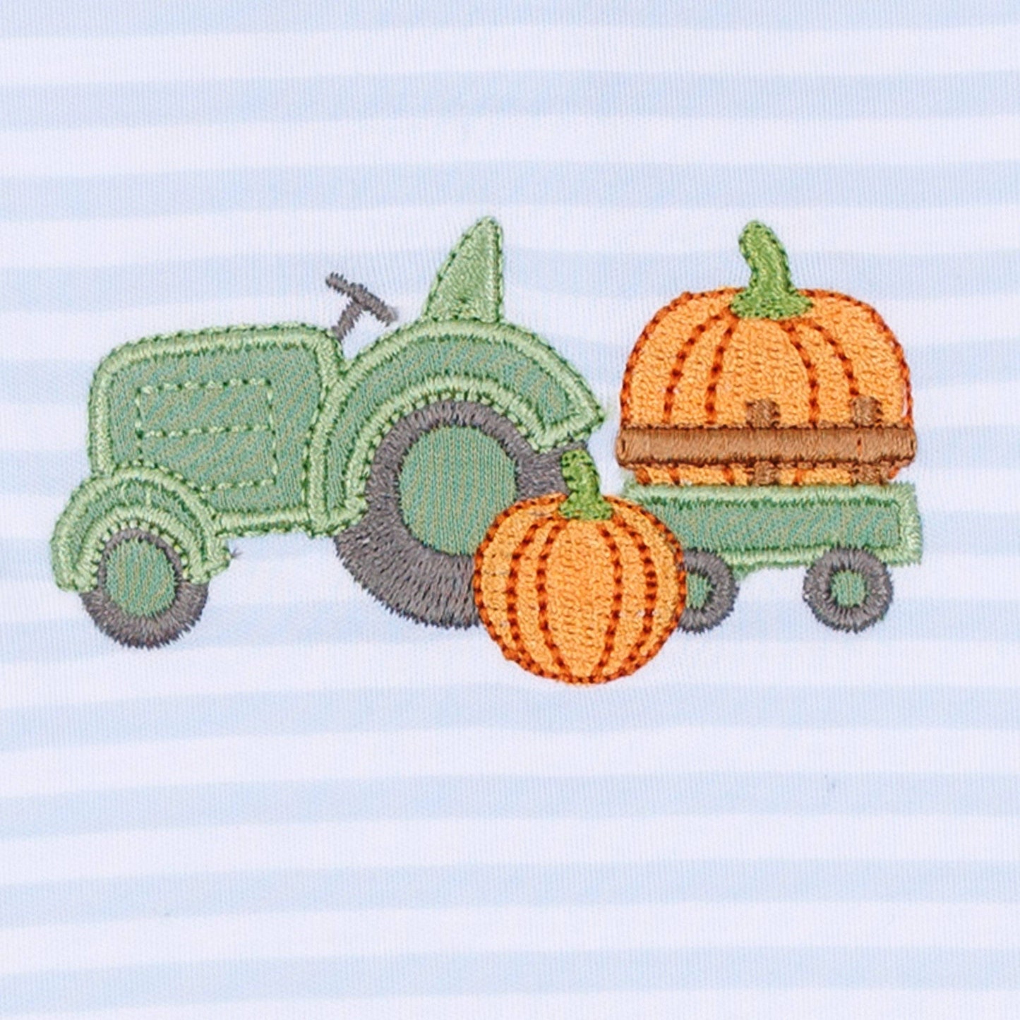 Pumpkin Tractor Bubble in Blue