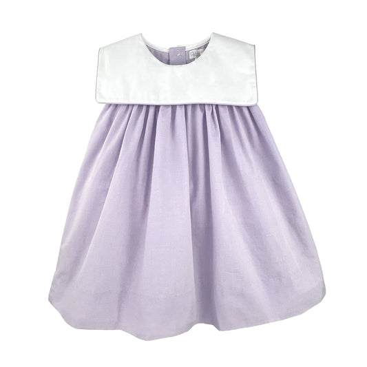 Square Collar Violet Dress