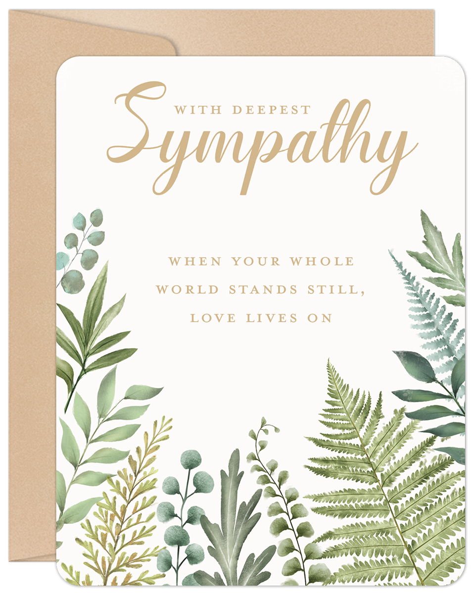 Green Leaves Sympathy Card