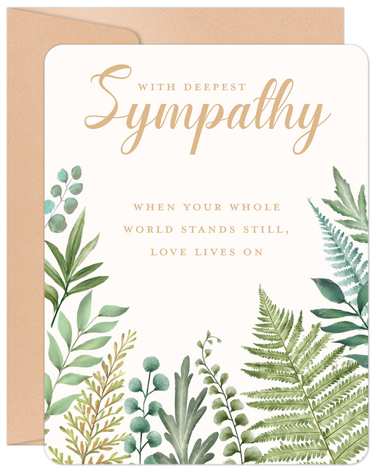 Green Leaves Sympathy Card