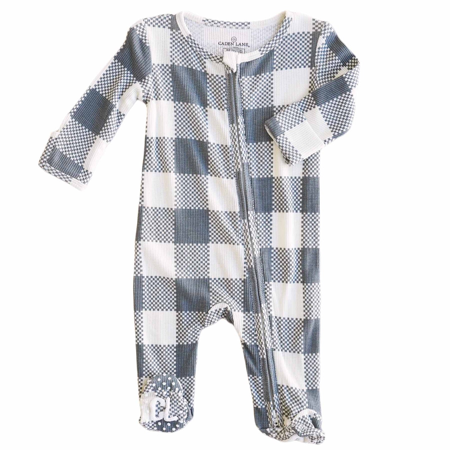 Check Bamboo Zipper Footie
