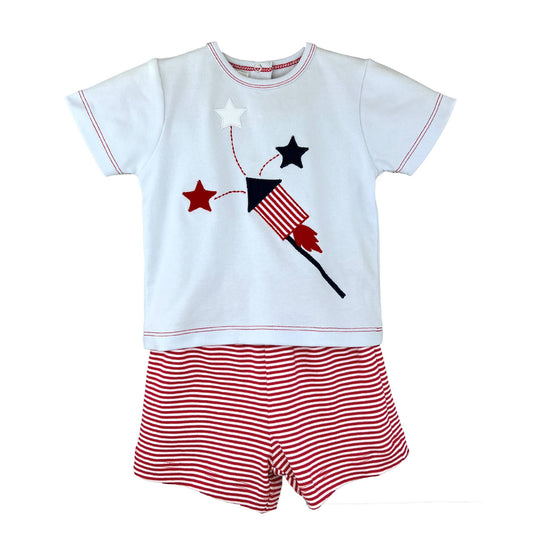 Knit Patriotic Short Set