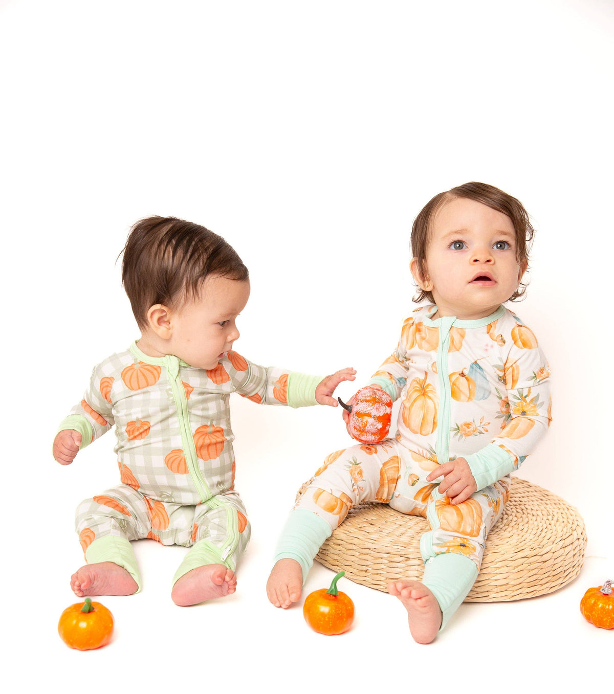 Pumpkin Plaid Bamboo Zipper PJ