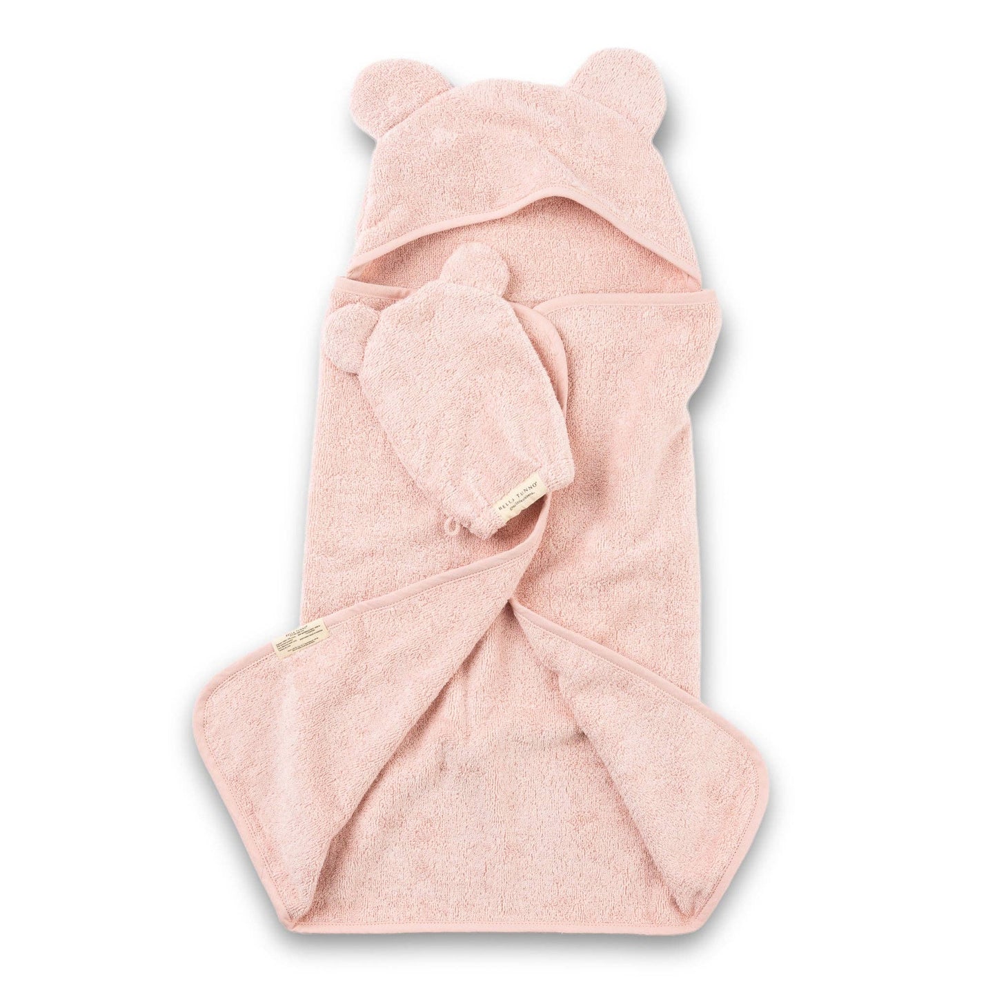 Hooded Towel/Wash Mitt Set Blush