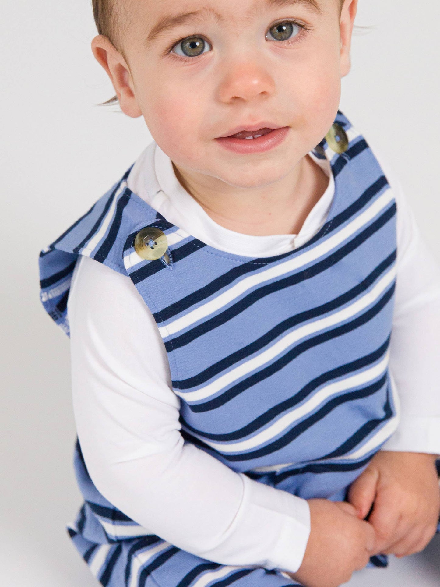 Baby Blue Stripe Knit Longall