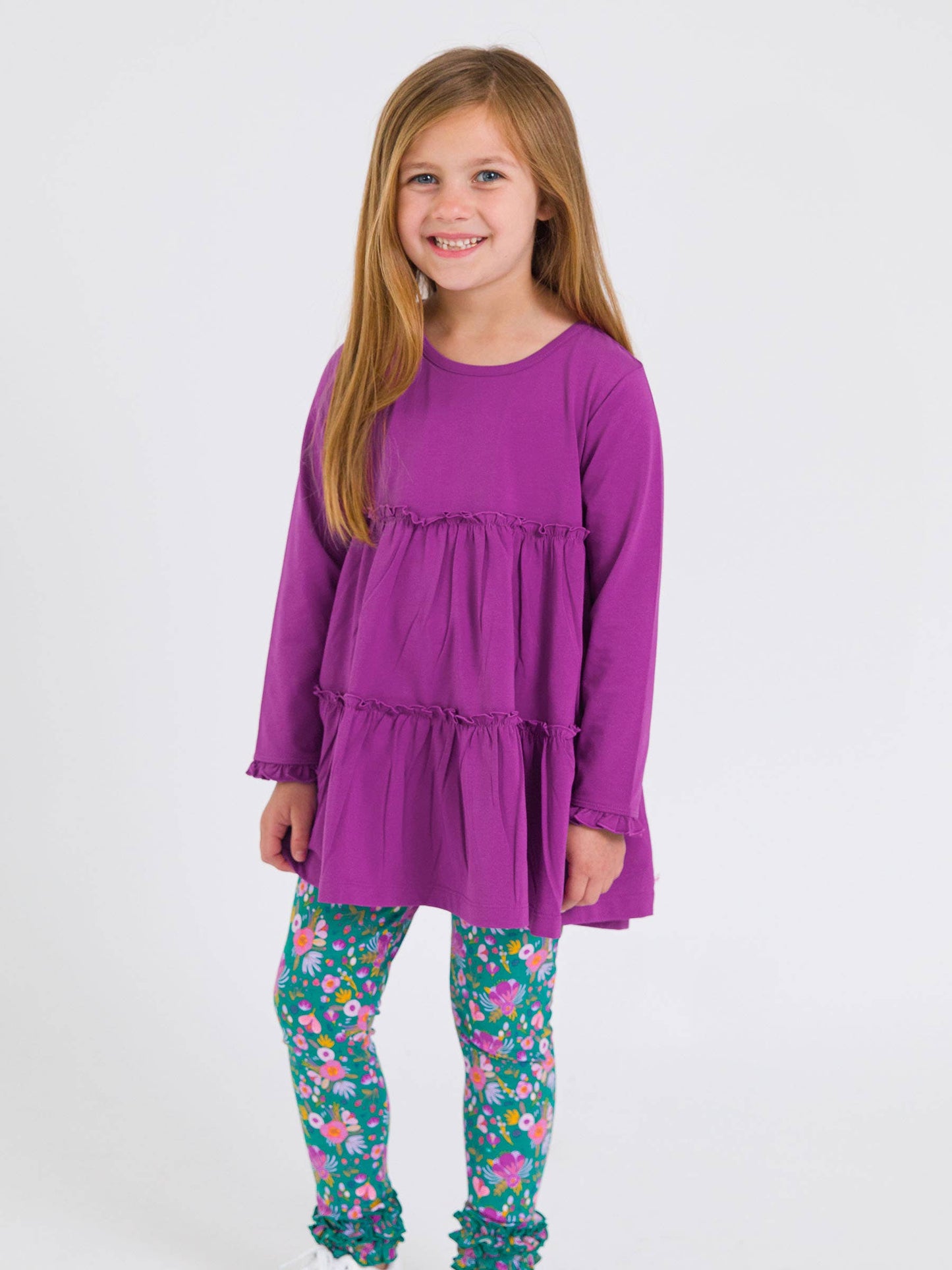 Plum Knit Tiered Tunic Top