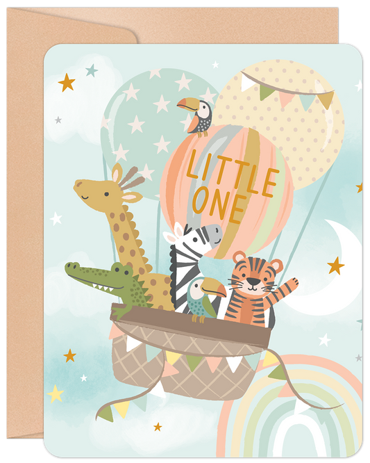 Hot Air Balloon New Baby Card