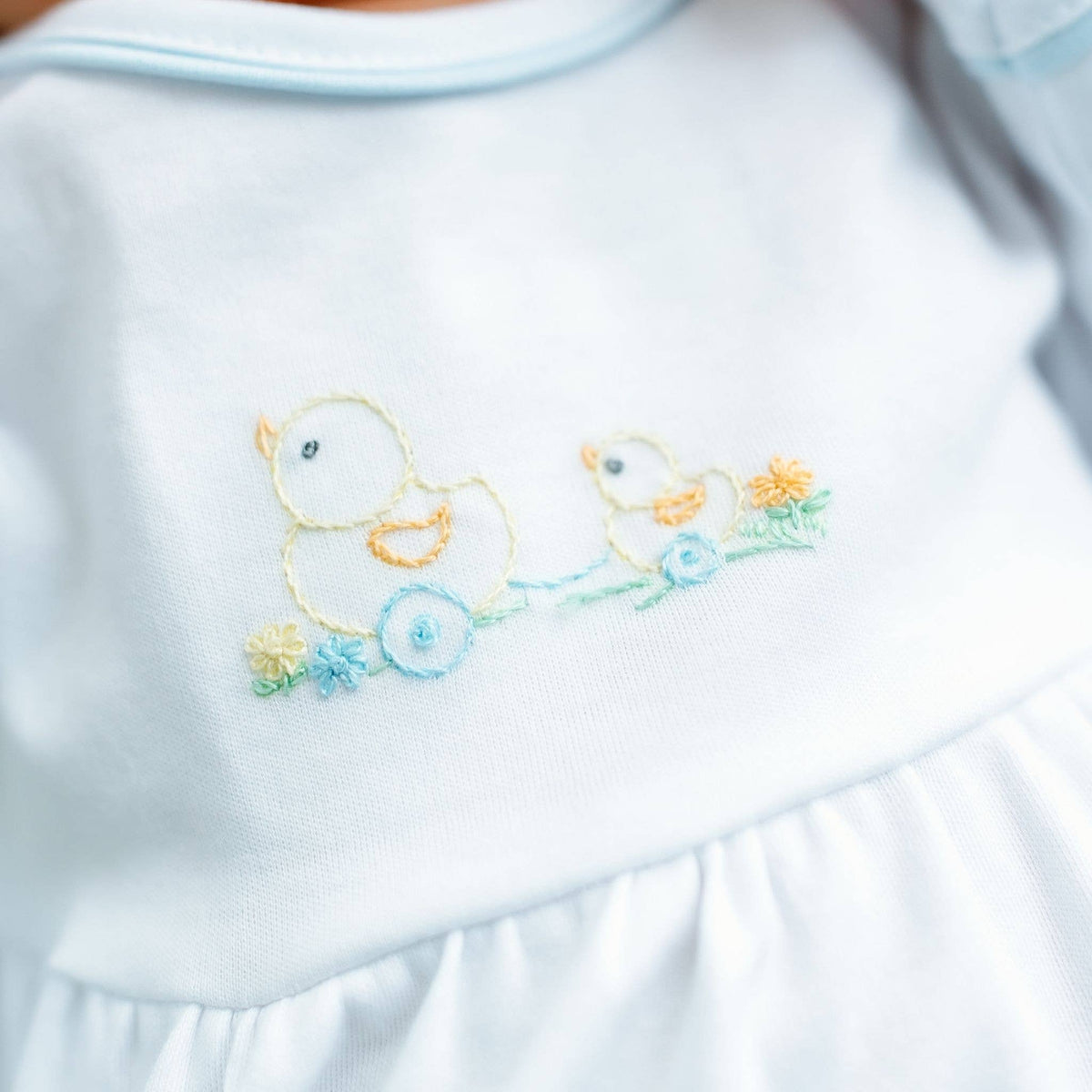 Vintage Duckie Gathered Gown in Blue