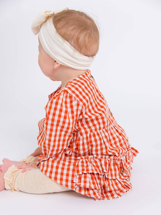 Baby Gingham Woven l/s Romper