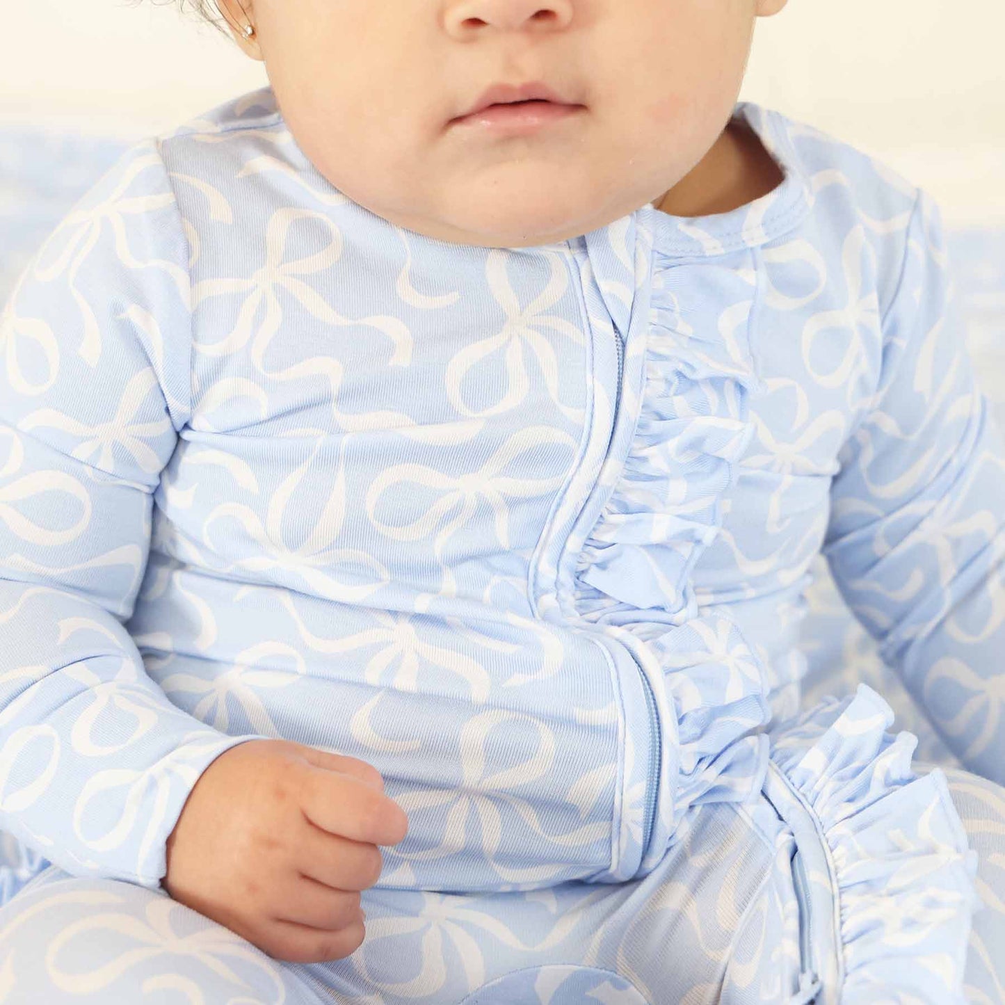 Blue-tiful Bows Footie