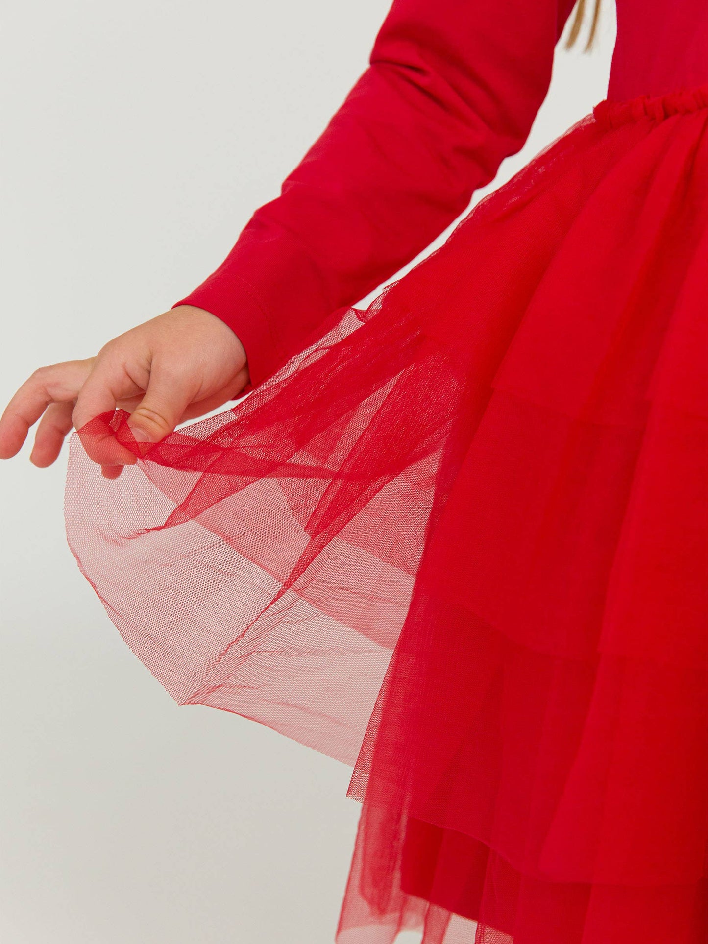Tulle Long Sleeve Twirl Dress