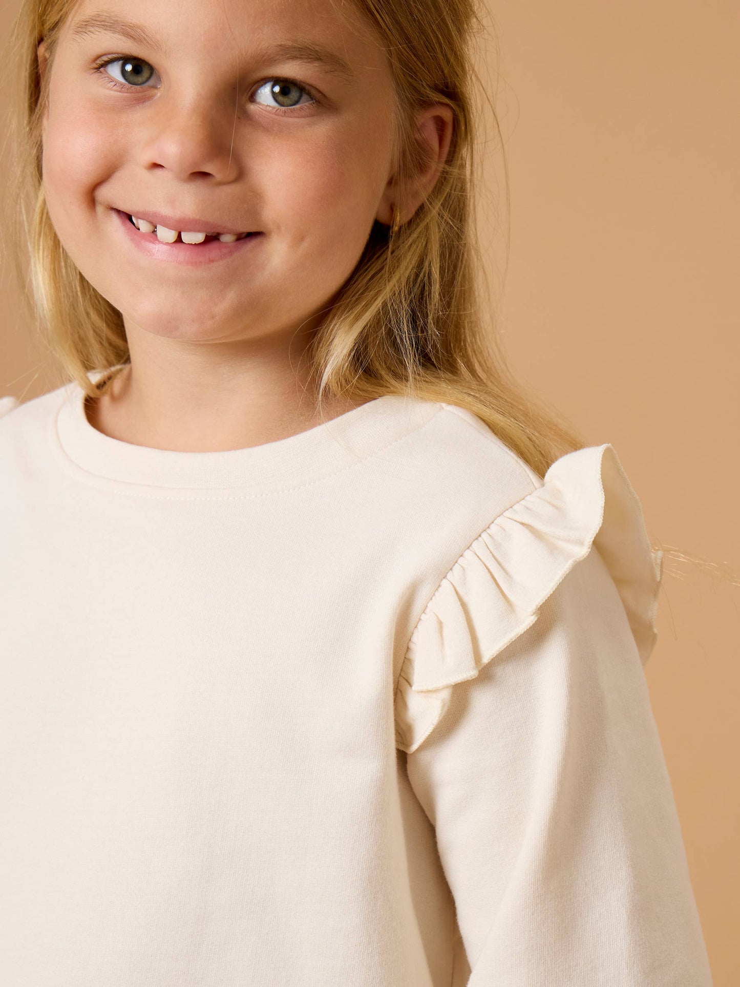 Ivory Knit Flutter Sweatshirt